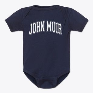 John Muir Elementary School Varsity Arch Baby Onesie