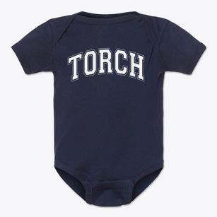 Torch Magnet School Varsity Arch Baby Onesie