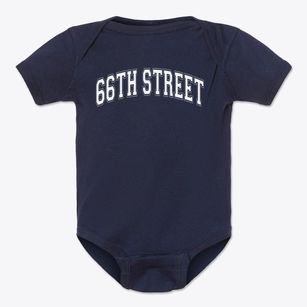 66th Street Elementary School Varsity Arch Baby Onesie