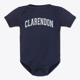 Clarendon Alternative Elementary School Varsity Arch Baby Onesie