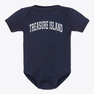 Treasure Island Elementary School Varsity Arch Baby Onesie