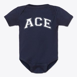 Academy For Community Education Varsity Arch Baby Onesie