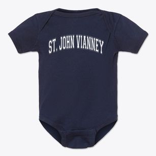 St. John Vianney Catholic School Varsity Arch Baby Onesie