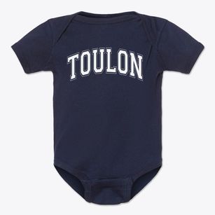 Toulon Elementary School Varsity Arch Baby Onesie