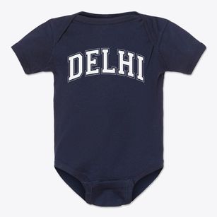 Delhi Elementary School Varsity Arch Baby Onesie
