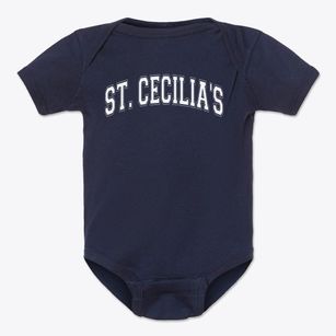 Saint Cecilia's Cathedral Elementary Varsity Arch Baby Onesie