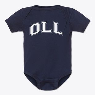 Our Lady Of Lourdes School Varsity Arch Baby Onesie