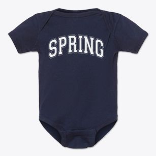 Spring Montessori School Varsity Arch Baby Onesie