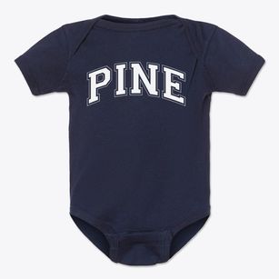 Pine Elementary School Varsity Arch Baby Onesie