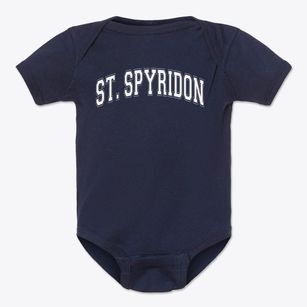 Saint Spyridon Greek Parochial School Varsity Arch Baby Onesie