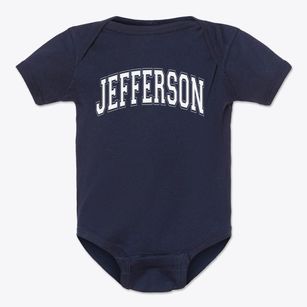 Jefferson Davis Diggs Elementary School Varsity Arch Baby Onesie