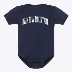 Rainbow Mountain Children's School Varsity Arch Baby Onesie
