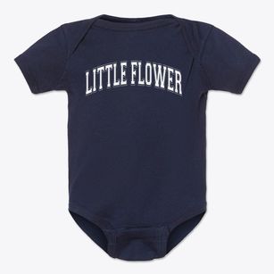 Little Flower School Varsity Arch Baby Onesie