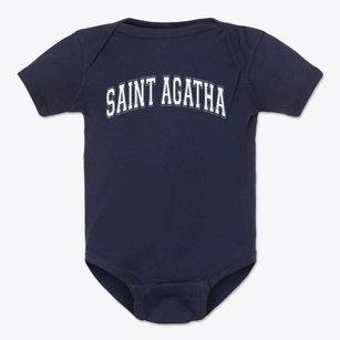 Saint Agatha Catholic School Varsity Arch Baby Onesie