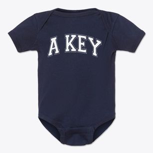 A Key Academy Alternative Varsity Arch Baby Onesie