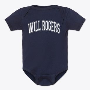 Will Rogers Elementary School Varsity Arch Baby Onesie