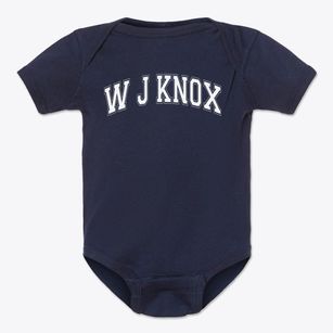 W J Knox Elementary School Varsity Arch Baby Onesie