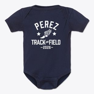 Perez Elementary School Track and Field Baby Onesie
