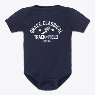 Grace Classical Christian Academy Track and Field Baby Onesie