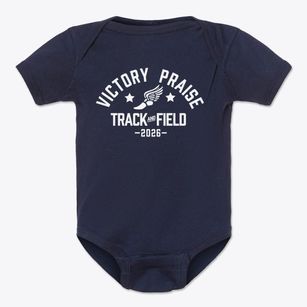 Victory & Praise Christian Academy Track and Field Baby Onesie