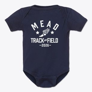 M E A D Alternative Track and Field Baby Onesie