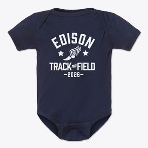 Edison Elementary School Track and Field Baby Onesie