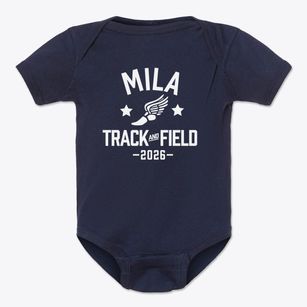 Mila Elementary School Track and Field Baby Onesie