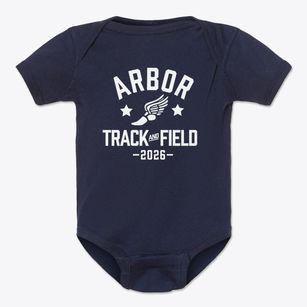 Arbor Montessori School Track and Field Baby Onesie