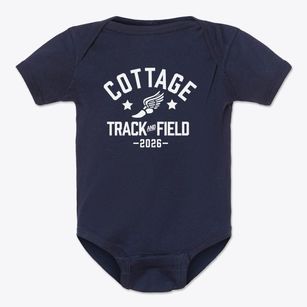 The Cottage School Track and Field Baby Onesie