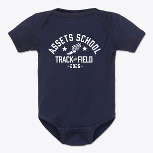 Assets School Track and Field Baby Onesie