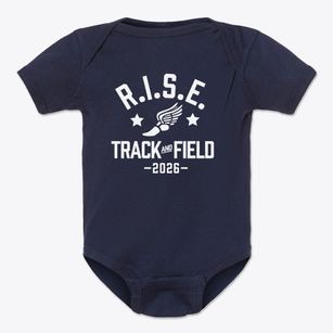 Rise Learning Center Track and Field Baby Onesie