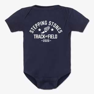 Stepping Stones Montessori School Track and Field Baby Onesie