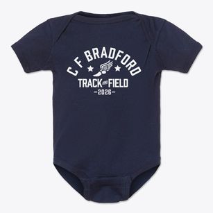 C F Bradford Elementary School #16 Track and Field Baby Onesie