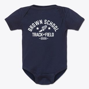 Brown School Track and Field Baby Onesie