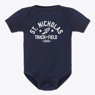 St Nicholas Parish Track and Field Baby Onesie