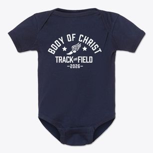 Body Of Christ Christian Academy Track and Field Baby Onesie
