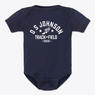 D S Johnson Elementary School Track and Field Baby Onesie