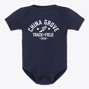 China Grove Elementary School Track and Field Baby Onesie