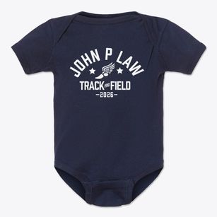 John P Law Elementary School Track and Field Baby Onesie