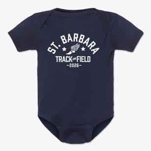 St Barbara Parish Track and Field Baby Onesie