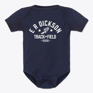 E R Dickson Elementary School Track and Field Baby Onesie