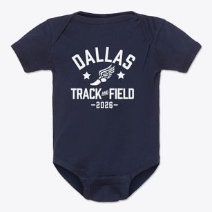 Dallas Montessori Academy Track and Field Baby Onesie