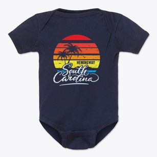 Hemingway South Carolina Palm Tree Sunset Baby Onesie
