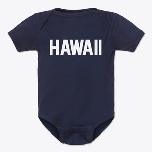  Hawaii Block Letter Baby Onesie