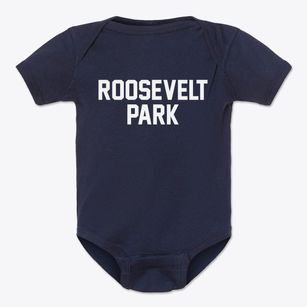Roosevelt Park Michigan Classic Block Baby Onesie