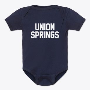 Union Springs Alabama Classic Block Baby Onesie