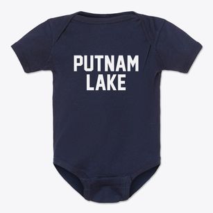 Putnam Lake New York Classic Block Baby Onesie