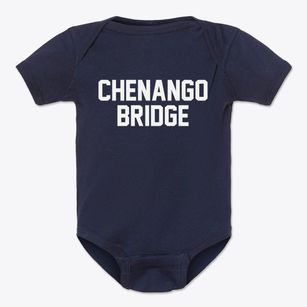 Chenango Bridge New York Classic Block Baby Onesie