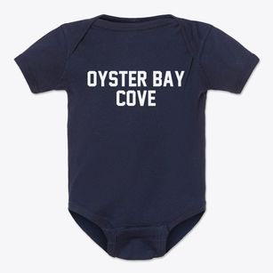 Oyster Bay Cove New York Classic Block Baby Onesie