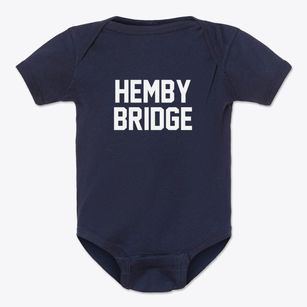 Hemby Bridge North Carolina Classic Block Baby Onesie